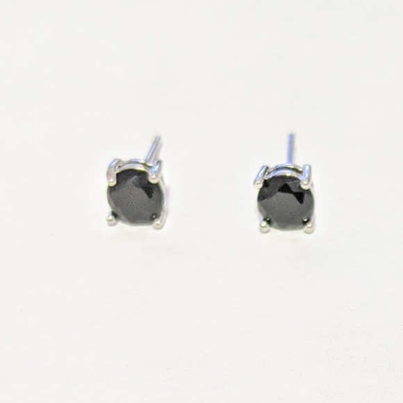925 sterling silver black cubic zirconia earrings - Picture 1 of 2